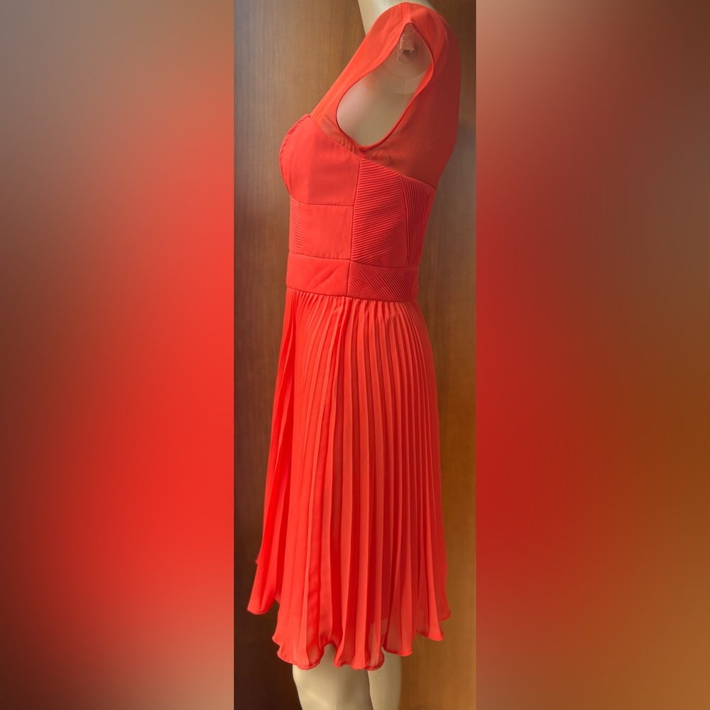 KAREN MILLEN Orange Chiffon Dress Size 4 - Picture 6 of 9